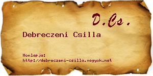 Debreczeni Csilla névjegykártya