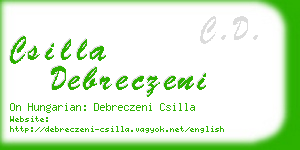 csilla debreczeni business card